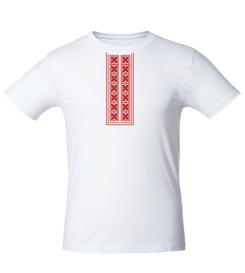 T-shirt with a Georgian ornament red, for man